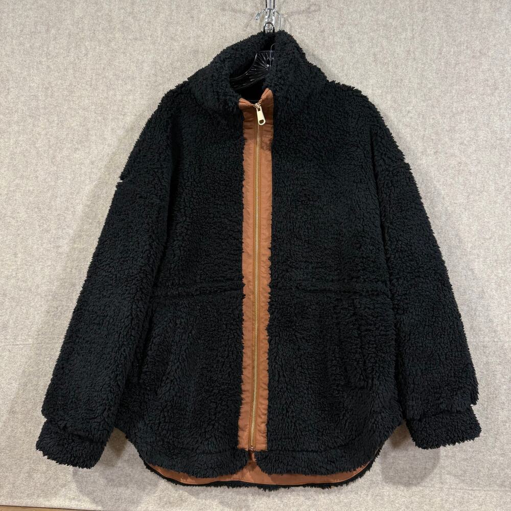 NWT Summersalt - The High Pile Full Zip Sherpa Drawstring Coat - size Large